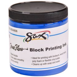 Image for Sax True Flow Water Soluble Block Printing Ink, 8 Ounces, Primary Blue from School Specialty