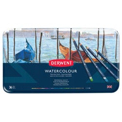Image for Derwent Watercolor Pencils with Tin, Assorted Colors, Set of 36 from School Specialty