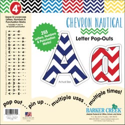 Image for Barker Creek Letter Pop-Outs, 4 Inch, Nautical Chevrons, Set of 255 from School Specialty