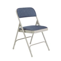 National Public Seating 2200 Premium Upholstered Folding Chair, Imperial Blue, Set of 4, Item Number 2051318