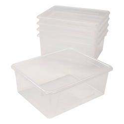 Image for School Smart Storage Tray, Letter Size, 10-3/4 x 13-3/8 x 5-1/4 Inches, Translucent, Pack of 5 from School Specialty