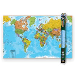 Image for Round World Interactive World Map, 32 x 51-1/2 Inches from School Specialty