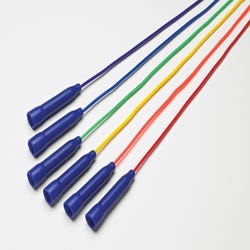 Image for Sportime Jump Ropes, 9 Feet, Assorted Colors, Blue Handles, Set of 6 from School Specialty
