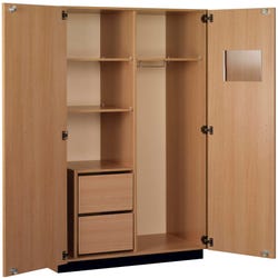 Image for Stevens I.D. Systems Wardrobe Cabinet with Lock and File Drawers, 36 x 23 x 84 Inches from School Specialty