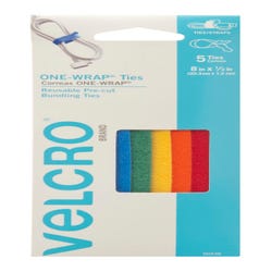 Image for VELCRO Brand ONE-WRAP Ties, 8 x 1/2 Inches, Multi-color, Pack of 5 from School Specialty