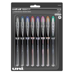 Image for uni Vision Elite Roller Ball Stick Pen, 0.5 mm Micro Tip, Assorted Colors, Set of 8 from School Specialty
