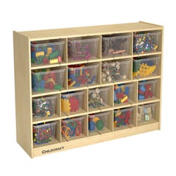 Image for Childcraft Mobile Cubby Unit, 10 Clear Trays, 8 Translucent Trays, 47-3/4 x 14-1/4 x 30 Inches from School Specialty