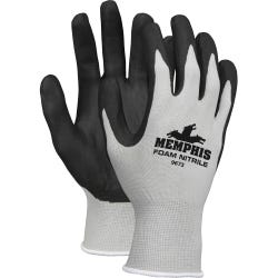 Image for R3 Safety Knit Glove, Medium, Gray, Nitrile Coated, 1 Pair from School Specialty