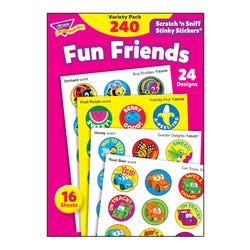 Image for Trend Enterprises Fun Friends Scratch 'N Sniff Stinky Stickers, 4 Scents, 24 Designs, Pack of 240 from School Specialty