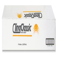 Webster Cling Classic Food Wrap, 24 In x 2000 Ft, Clear, Item Number 1573227