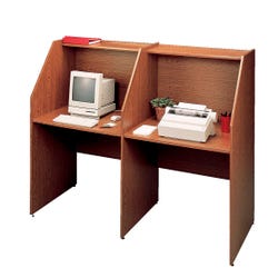 Image for Ironwood Add-On Study Carrel, 36-5/8 x 30 x 47-7/8 Inches, Light Oak from School Specialty