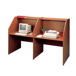 Image for Ironwood Add-On Study Carrel, 36-5/8 x 30 x 47-7/8 Inches, Medium Oak from School Specialty