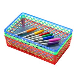 Image for Achieva Large Supply Baskets, 10-3/8 x 6-1/8 x 2-3/8 Inches, Assorted, Set of 3 from School Specialty
