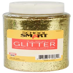 Image for School Smart Craft Glitter, 1 Pound Jar, Gold from School Specialty