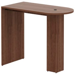 Image for Lorell Essentials Laminate Peninsula Cafe Table, Cafe-Height, 71 x 35-3/8 x 41-3/4 Inches, Walnut from School Specialty