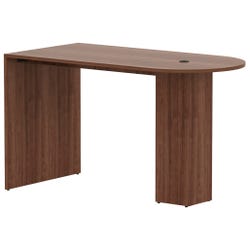 Image for Lorell Essentials Laminate Peninsula Cafe Table, Cafe-Height, 71 x 35-3/8 x 41-3/4 Inches, Walnut from School Specialty