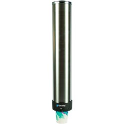 San Jamar Adjustable Pull Type Cup Dispenser for 12 - 24 oz Cups Stainless Steel, Item Number 1121640