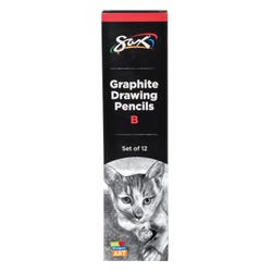 Image for Sax Graphite Drawing Pencil Pack, B Lead Hardness Degree, Set of 12 from School Specialty