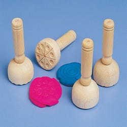 Image for School Smart Wooden Clay Stamps, Set of 4 from School Specialty