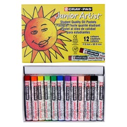 Image for Sakura Cray-Pas Junior Artist Oil Pastels, Assorted Colors, Set of 12 from School Specialty