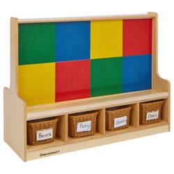 Image for Childcraft Dual-Sided Building-Brick Activity Center with Basket Trays, Standard Grids, 39-1/2 x 14-1/4 x 30 Inches from School Specialty