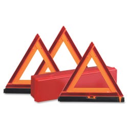 Deflecto Early Warning Triangle Kit, Orange/Red, Item Number 1534464