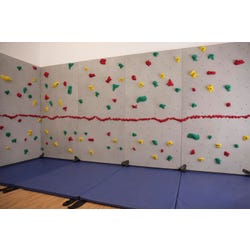 Image for Everlast Climbing Granite River Rock Traverse Wall Package, 8 x 4 Feet, 2 Inch Red Mat from School Specialty