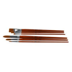 Image for Sax Copper Acrylic Paint Brushes with Long Handles, Assorted Sizes, Set of 6 from School Specialty