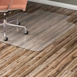 Image for Lorell Hard Floor Chair Mat, 45 x 53 Inches, Lip 25 x 12 Inches, 1/16 Inch Thickness, Clear from School Specialty