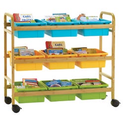 Copernicus Bamboo Book Browser Cart with Vibrant Cool Tub Combo, Item Number 2091720