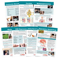 Image for Sportime Substance Abuse and Addiction Bulletin Board Charts, Set of 7, Grades 5 to 12 from School Specialty