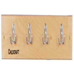 Image for Childcraft Wall Mount Coat Rack Strip, 4 Hooks, 29-3/4 x 1-7/8 x 4 Inches from School Specialty