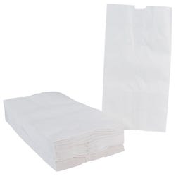 Image for School Smart Paper Bags with Flat Bottom, 6 x 11 Inches, White, Pack of 100 from School Specialty