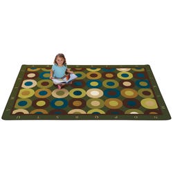 Image for Carpets for Kids Calming Circles with Alphabet Carpet, 8 x 12 Feet, Rectangle, Nature Colors, Brown from School Specialty