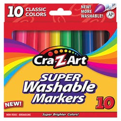 Image for Cra-Z-Art Washable Markers, Broadline, Assorted Colors, Set of 10 from School Specialty