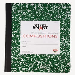 School Smart Quad Ruled Composition Book, 9-3/4 x 7-1/2 Inches, 200 Pages 085312