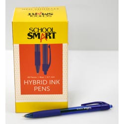 School Smart Retractable Hybrid Gel and Ink Pens, Blue, Pack of 48 1572357