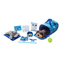 Image for Melissa & Doug Tote & Tour Pet Travel Set, 2 Plush Pets, Blue, 15 Pieces from School Specialty