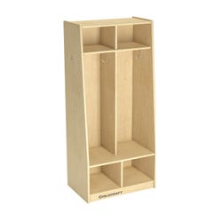 Image for Childcraft Bench Coat Locker, 2 Sections, 21-7/8 x 14-1/4 x 48 Inches from School Specialty
