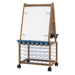 Copernicus Bamboo Double-Sided Art Center with Drying Racks, 27 x 30 x 48 Inches, Item Number 2105958