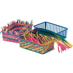 Image for Roylco Plastic Weaving Basket with 150 Weaving Strips, 6 1/2 x 4-1/2 x 2-1/4 Inches, Assorted Color, Pack of 12 from School Specialty