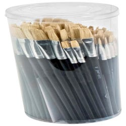 Image for Sax White Bristle Brush School Pack, Flat Type, Long Handle, Assorted Sizes, Set of 216 from School Specialty