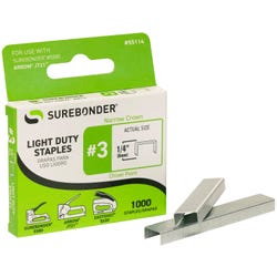 Image for Surebonder Number 3 Staples, Light Duty 1/4 Inch Narrow Crown, Pack of 1000 from School Specialty