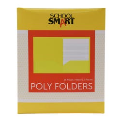 School Smart 2-Pocket Poly Folders, Yellow, Pack of 25 Item Number 2019627