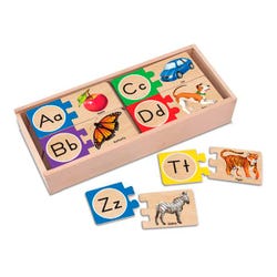Image for Melissa & Doug Self-Correcting Letter Puzzles, 52 Pieces with Storage Box from School Specialty