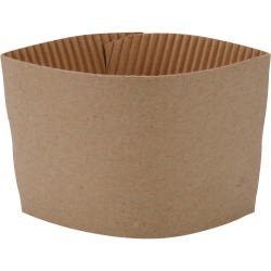 Genuine Joe Corrugated Protective Hot Cup Sleeve for 10 - 16 oz Virgin Hot Cups Brown, Item Number 1449333