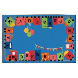 Carpets for Kids KID$Value PLUS Alpha Fun Train Rug, 6 x 9 Feet, Rectangle, Multicolored, Item Number 1464906