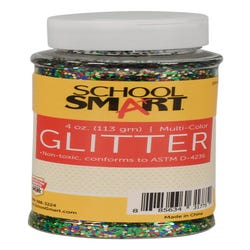Image for School Smart Craft Glitter, 4 Ounce Jar, Multi-Color from School Specialty