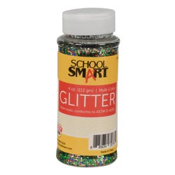 Image for School Smart Craft Glitter, 4 Ounce Jar, Multi-Color from School Specialty