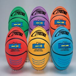 Image for Sportime Max Men's Basketballs, 29-1/2 Inches, Multiple Colors, Set of 6 from School Specialty